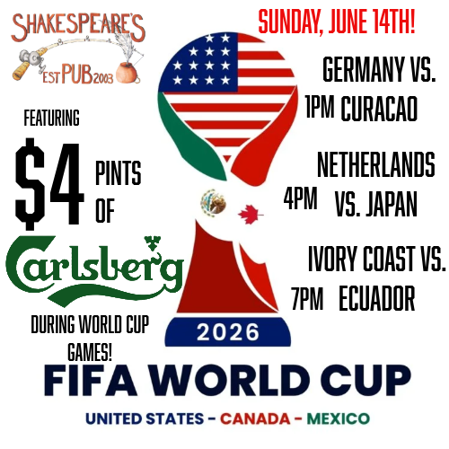 World Cup Sunday June 14th!  