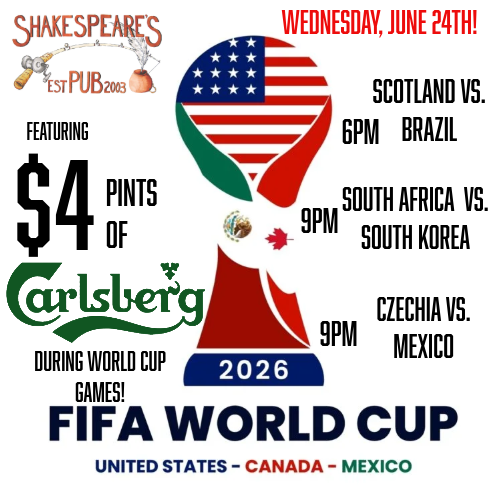 World Cup Wednesday Night June 24th!