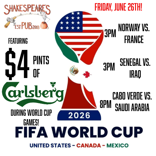 World Cup Friday June 26th! 